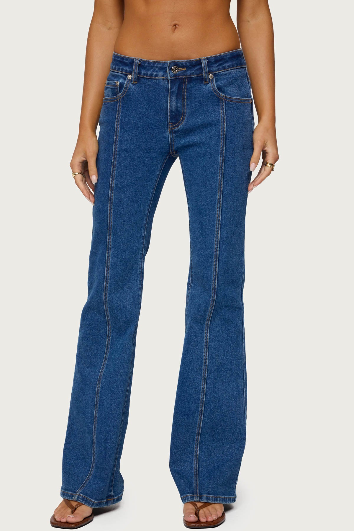 Starrie Panel Stitch Low Rise Jeans - Image 5
