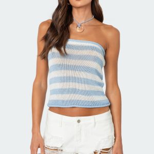 Nox Striped Knit Tube Top