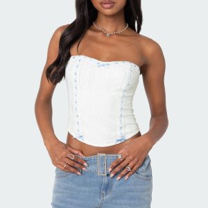 Mist Lacey Ribbon Corset