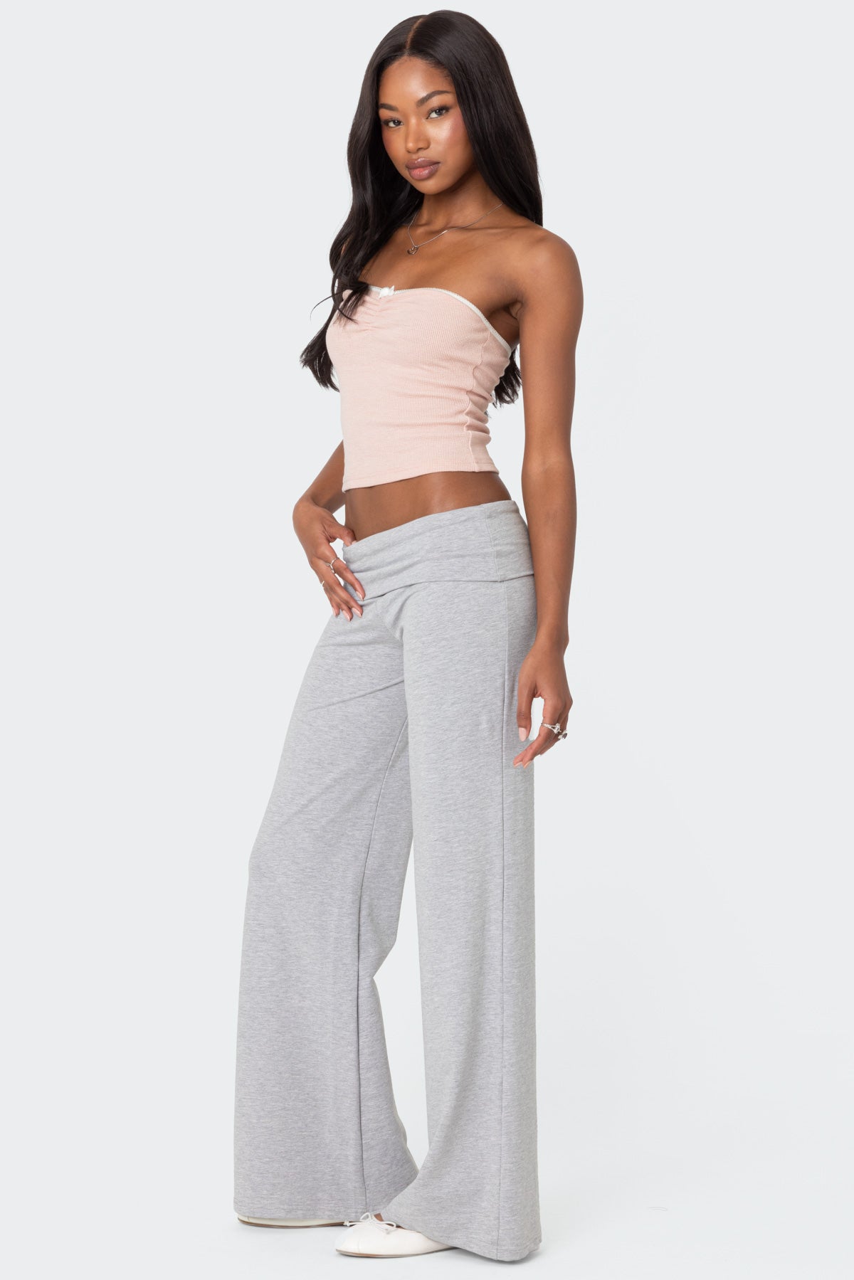 Wide Leg Fold Over Pants - Image 3