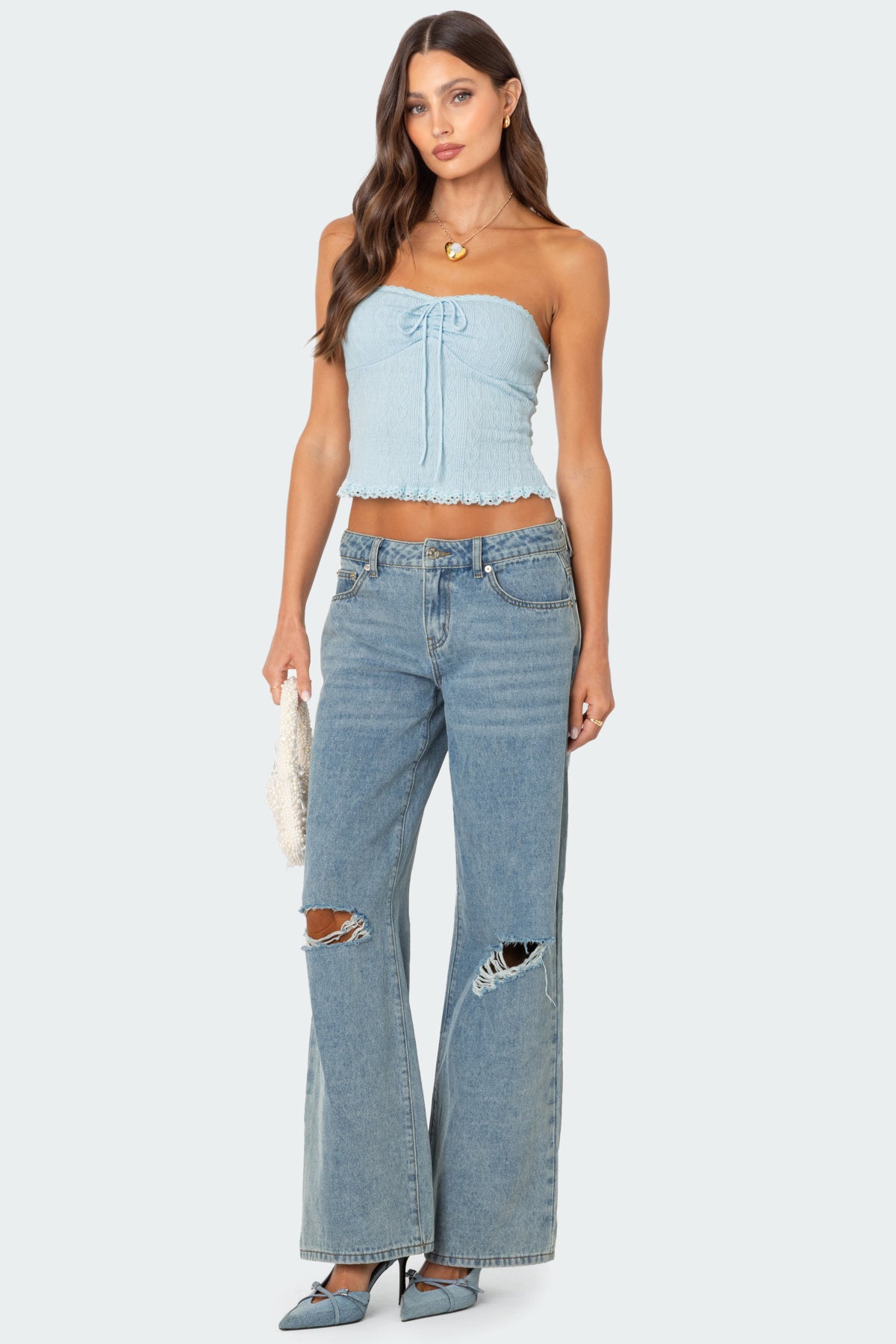 Lacey Knit Tube Top - Image 2