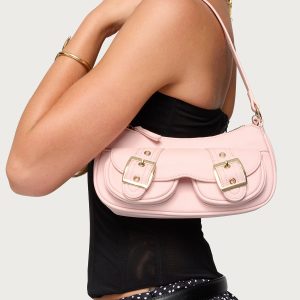 Zinnia Faux Leather Buckle Bag