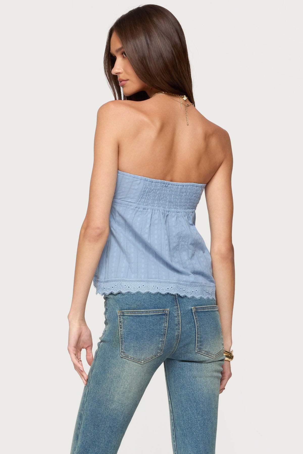 Narnie Striped Strapless Wrap Top - Image 3