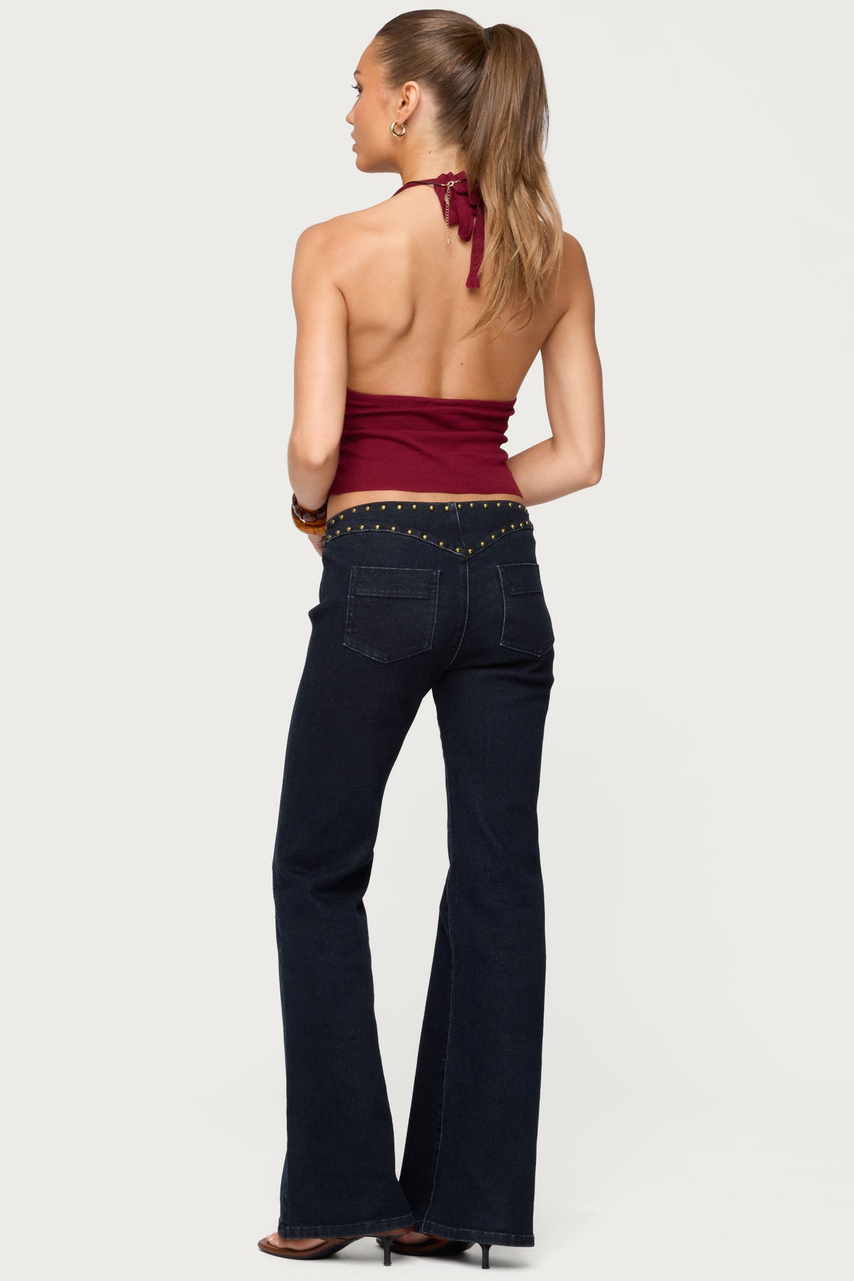 Missie Knitted Plunge Neck Halter Top - Image 5