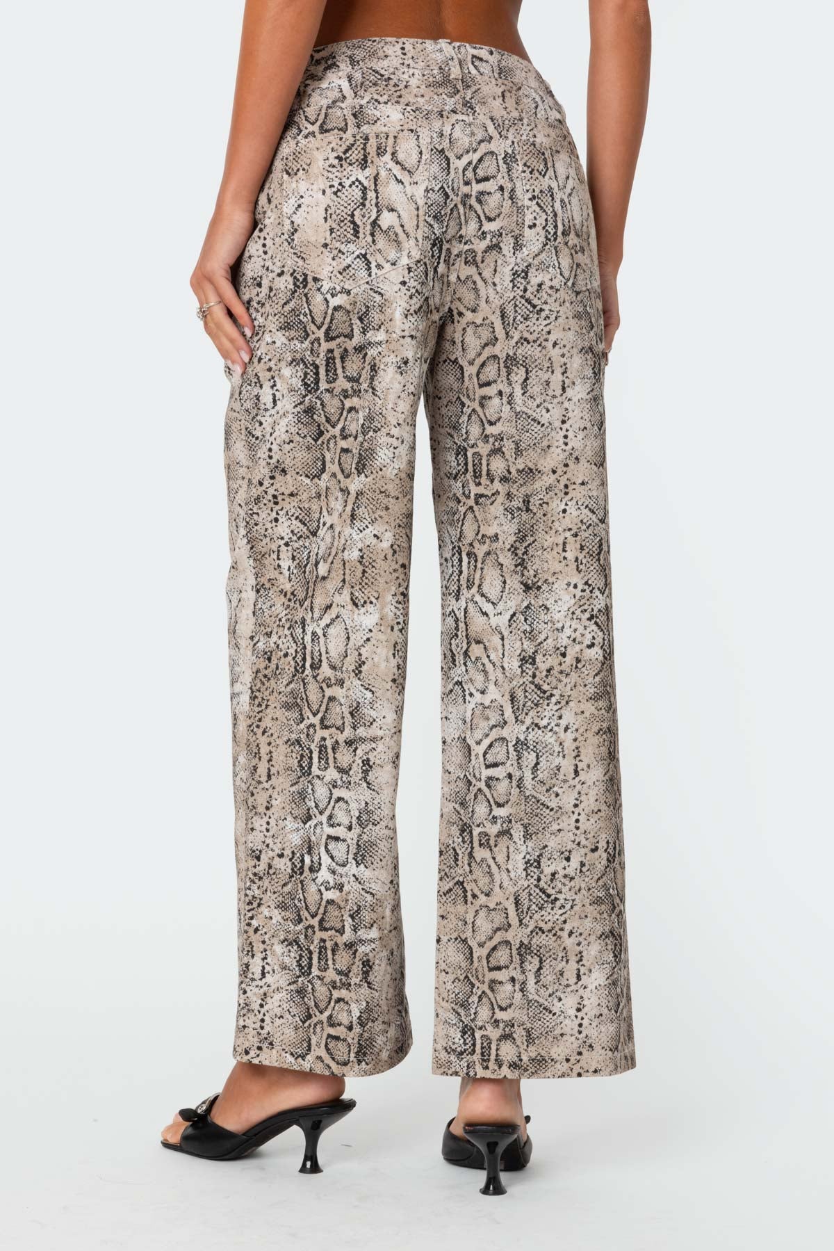 Snakeskin Printed Low Rise Jeans - Image 5
