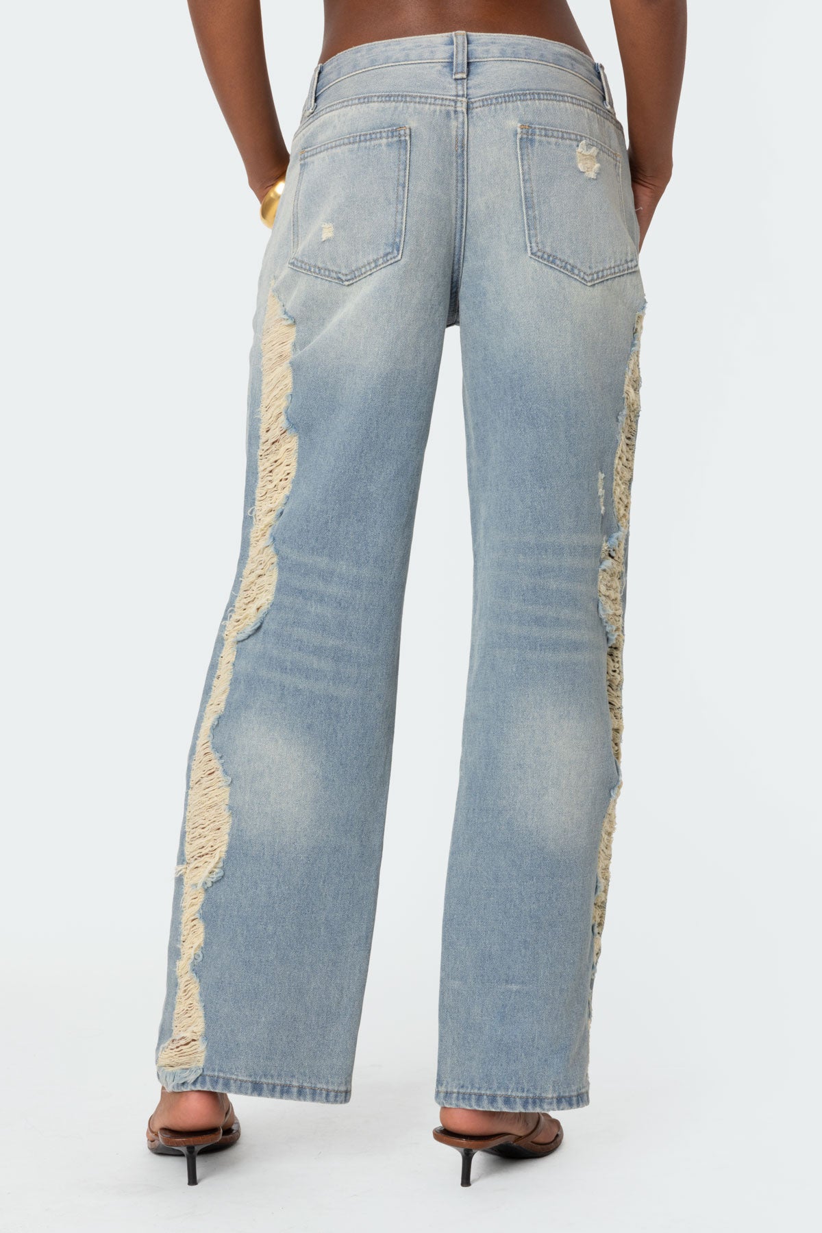 Distressed Sides Washed Jeans - Image 5