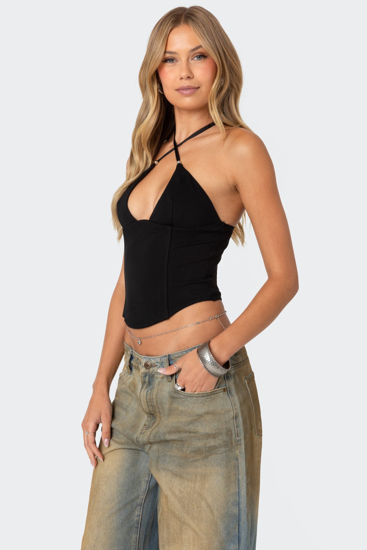 Lou Crossover Beaded Corset - Image 3