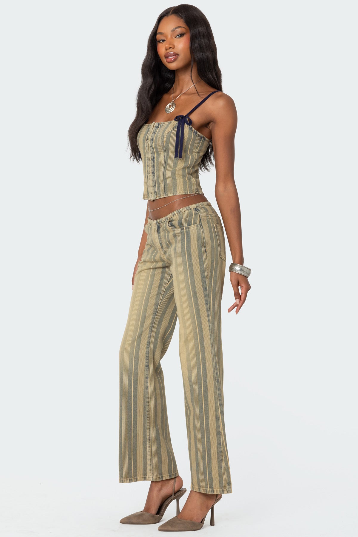 Eternity Pinstripe Flare Jeans - Image 3