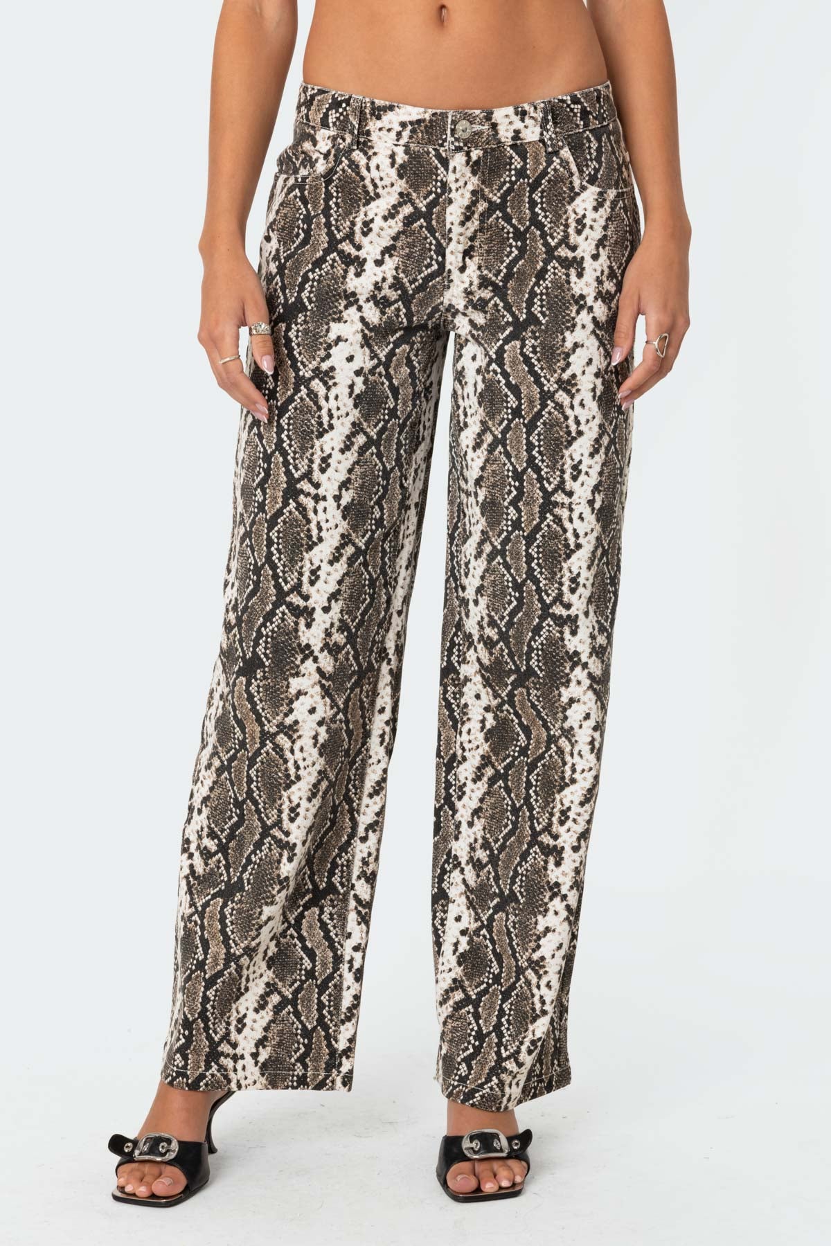 Snakescale Printed Low Rise Jeans - Image 2
