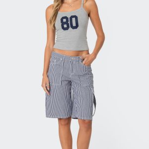 Friday Striped Low Rise Cargo Shorts