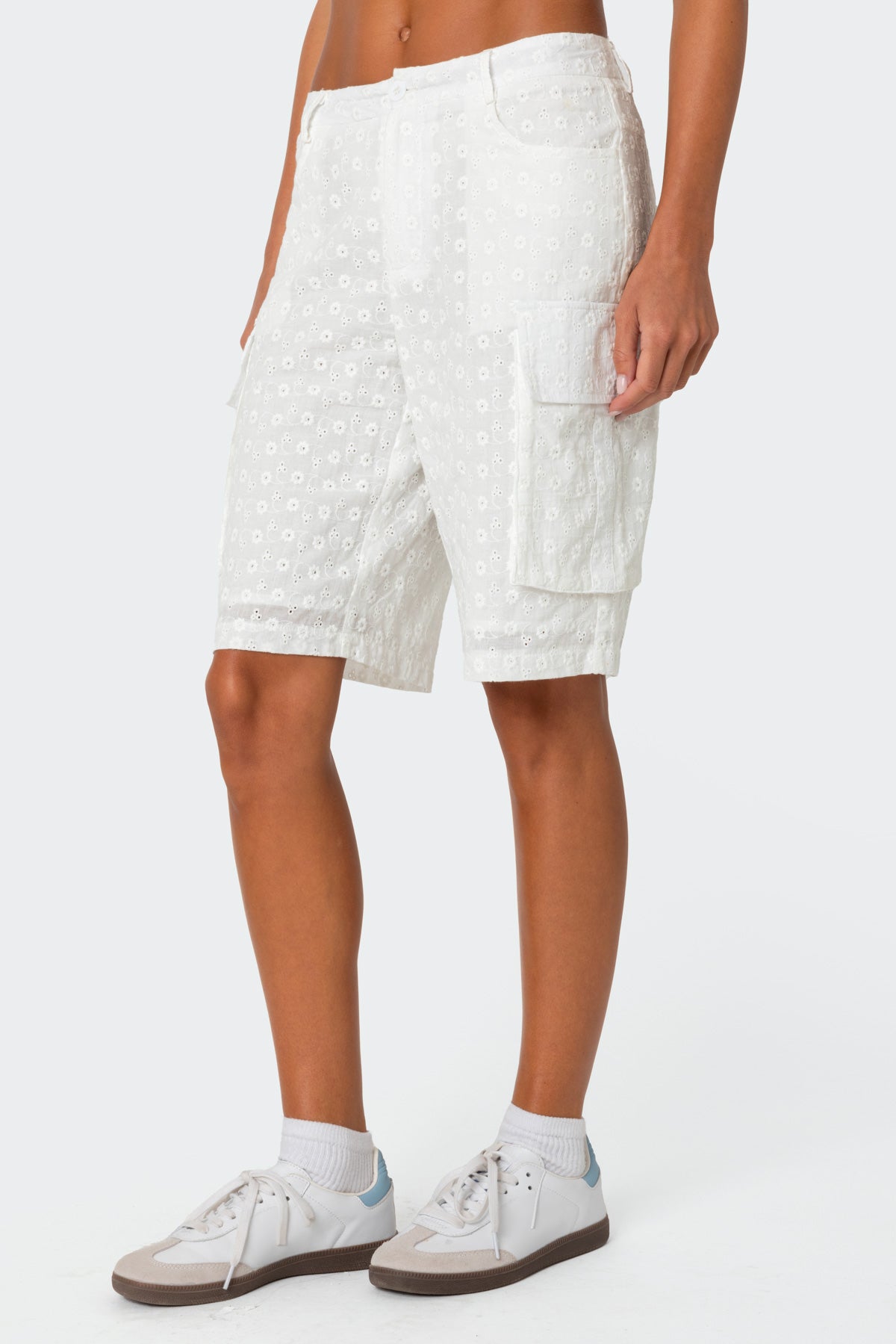 Eyelet Cargo Bermuda Shorts - Image 5