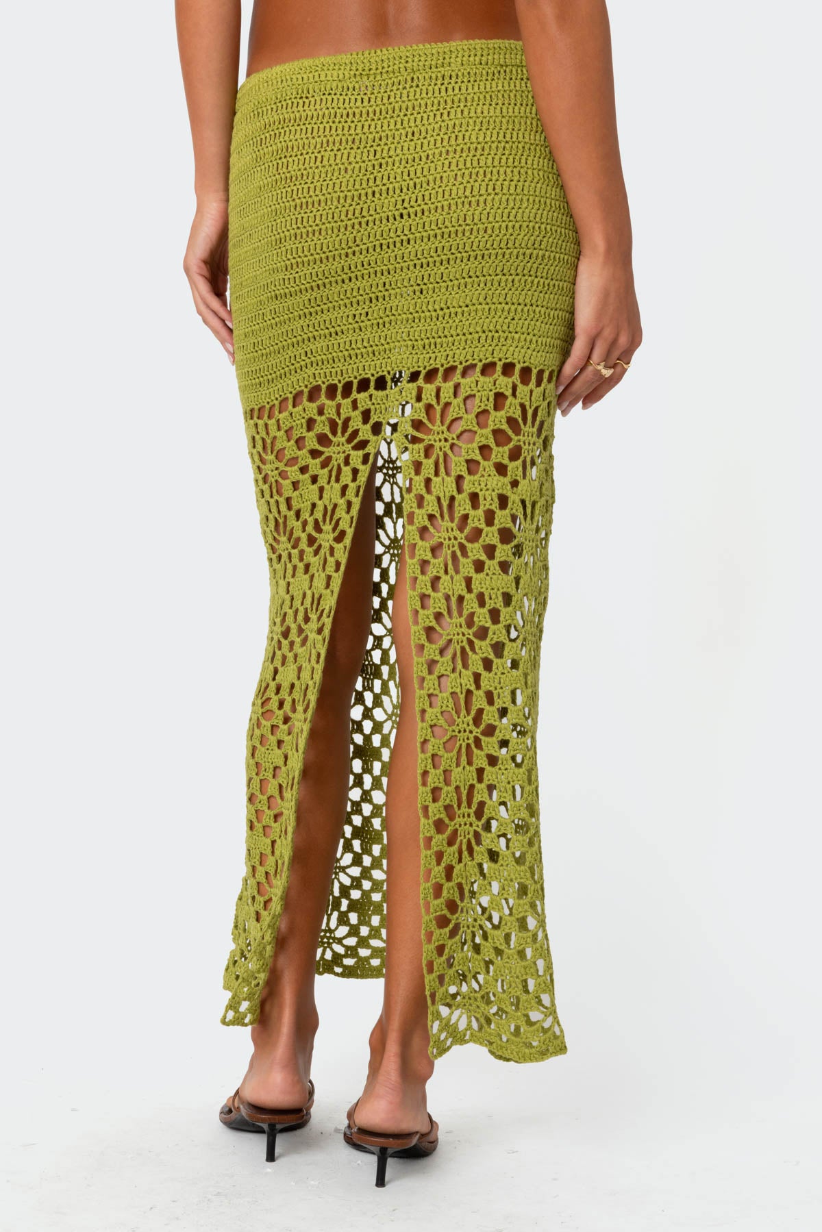 Ida Back Slit Crochet Maxi Skirt - Image 5