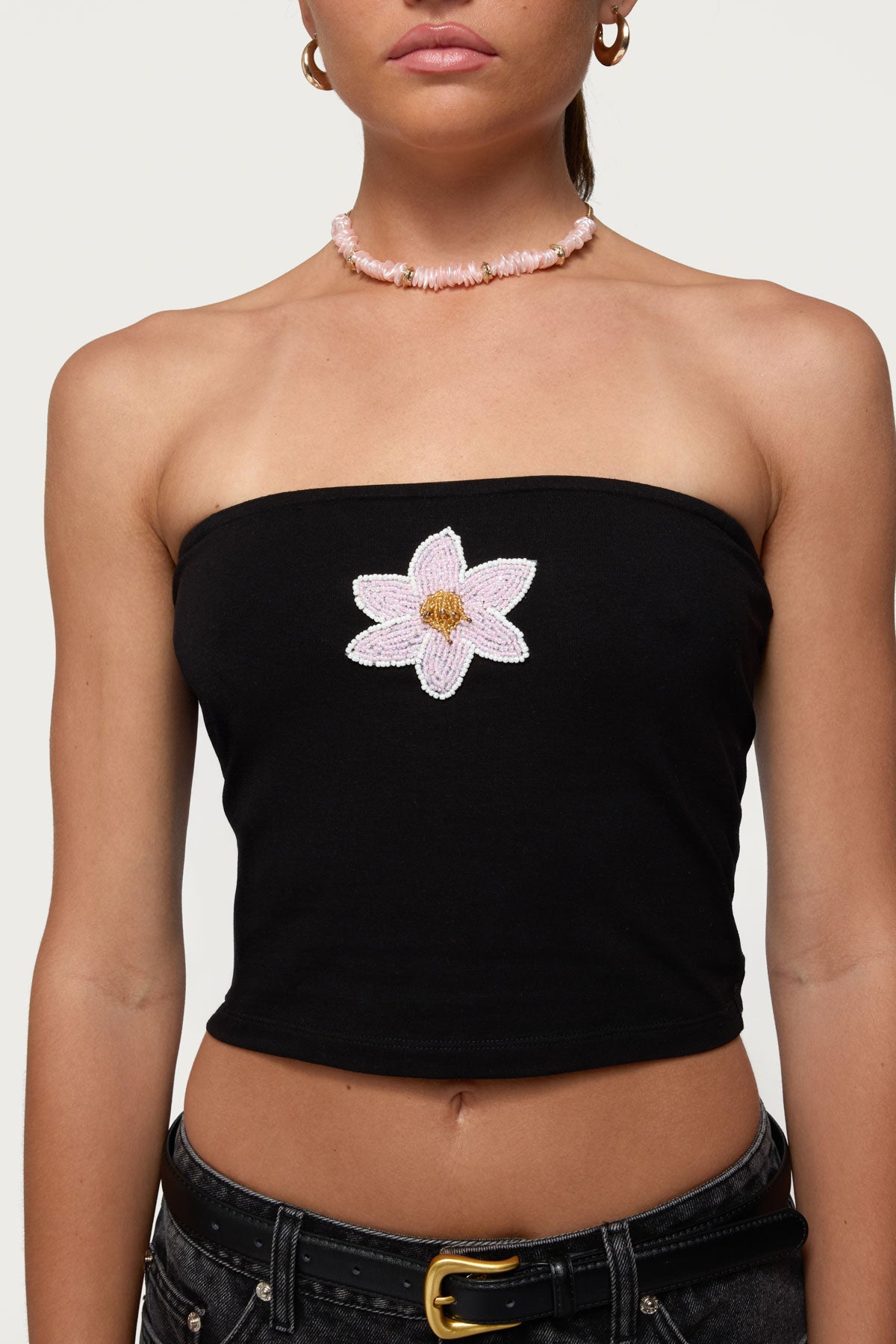 Luli Beaded Flower Tube Top - Image 4