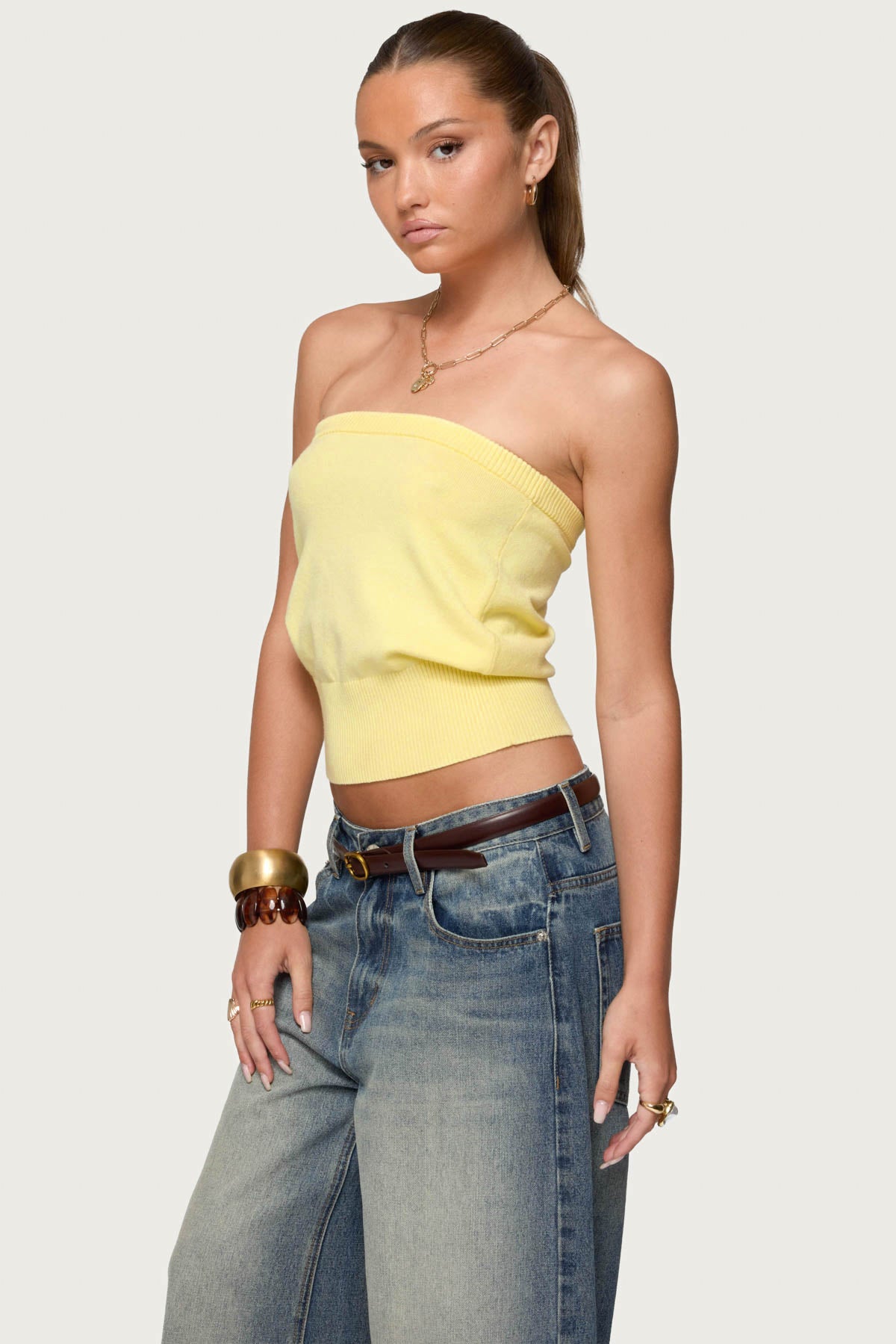 Philipa Strapless Knit Top - Image 6