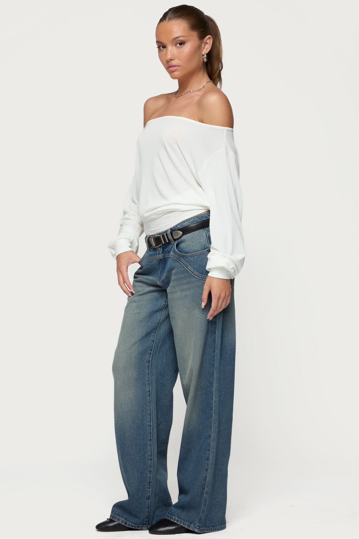 Nannie Off Shoulder Oversized Top - Image 4