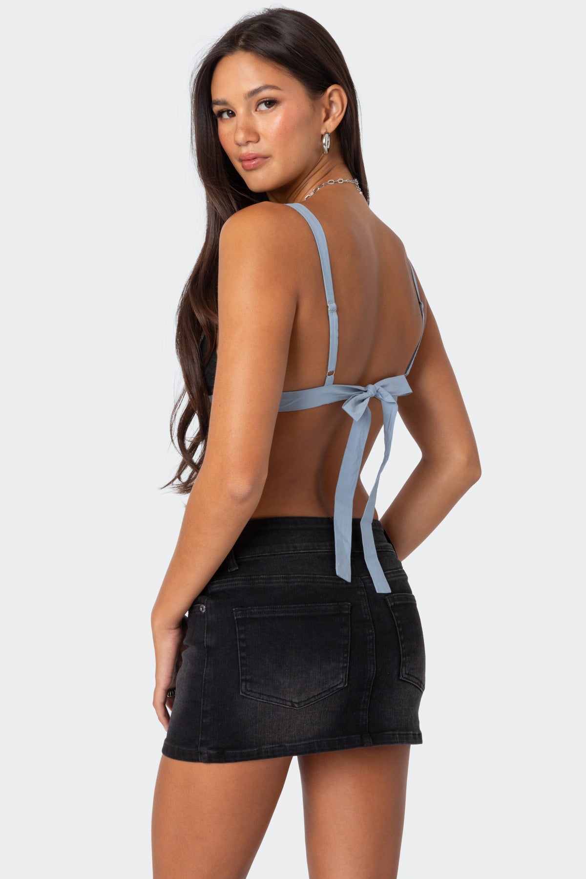 Sheer Lace Open Back Tank Top - Image 4