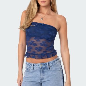 Ballet Sheer Lace Tube Top