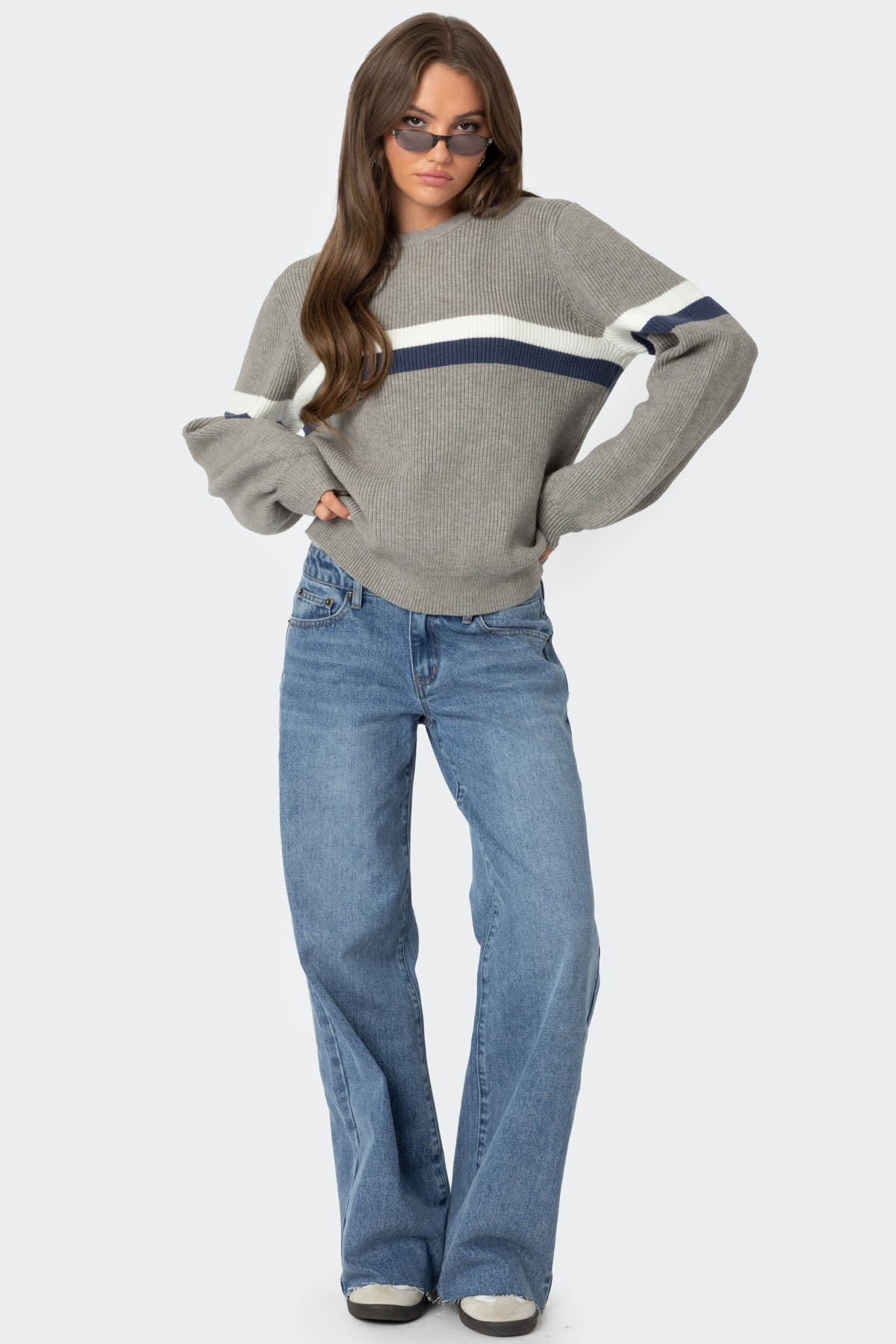 Nautical Striped Oversized Sweater - Image 4
