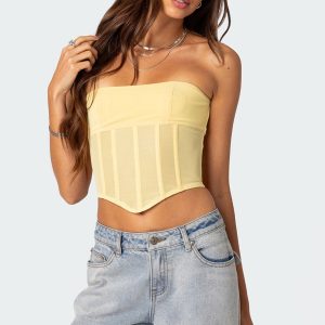 Evangeline Sheer Mesh Corset