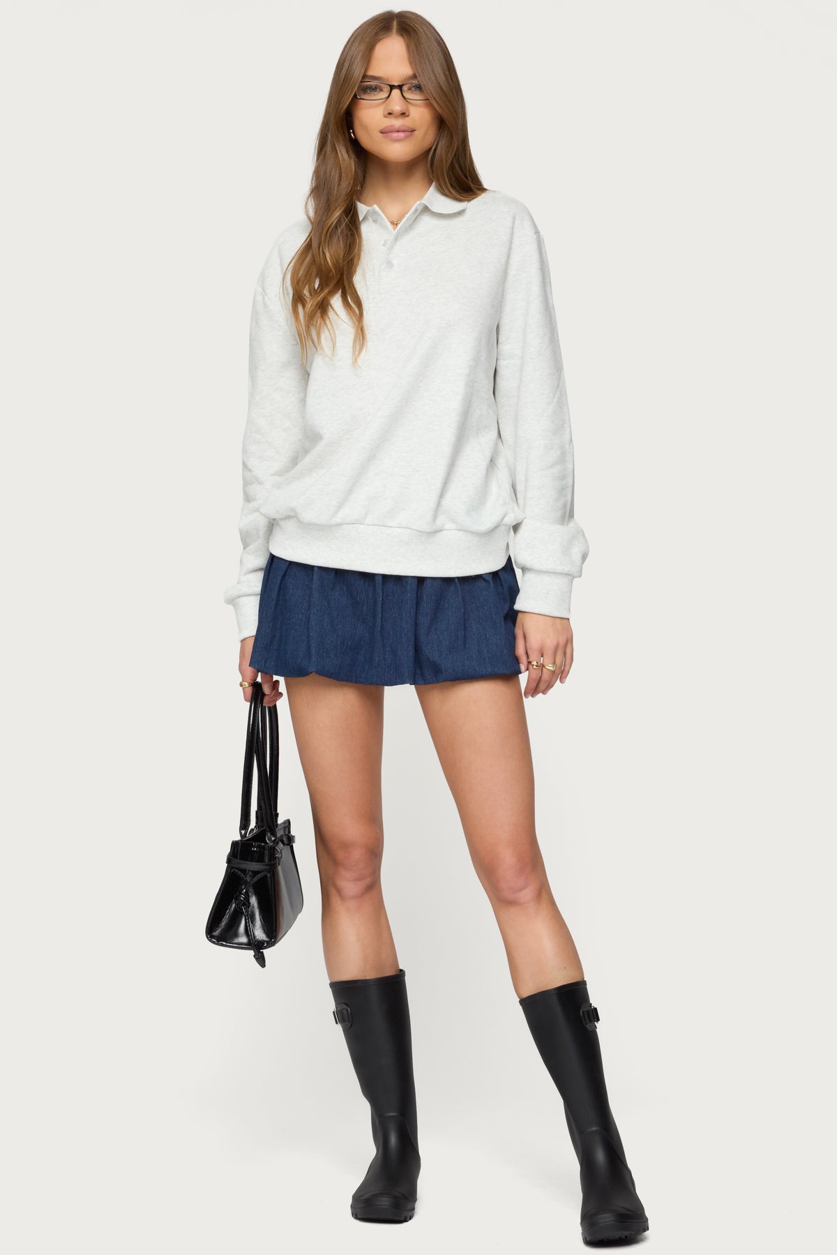 Scholar Oversized Polo Sweatshirt - Image 2
