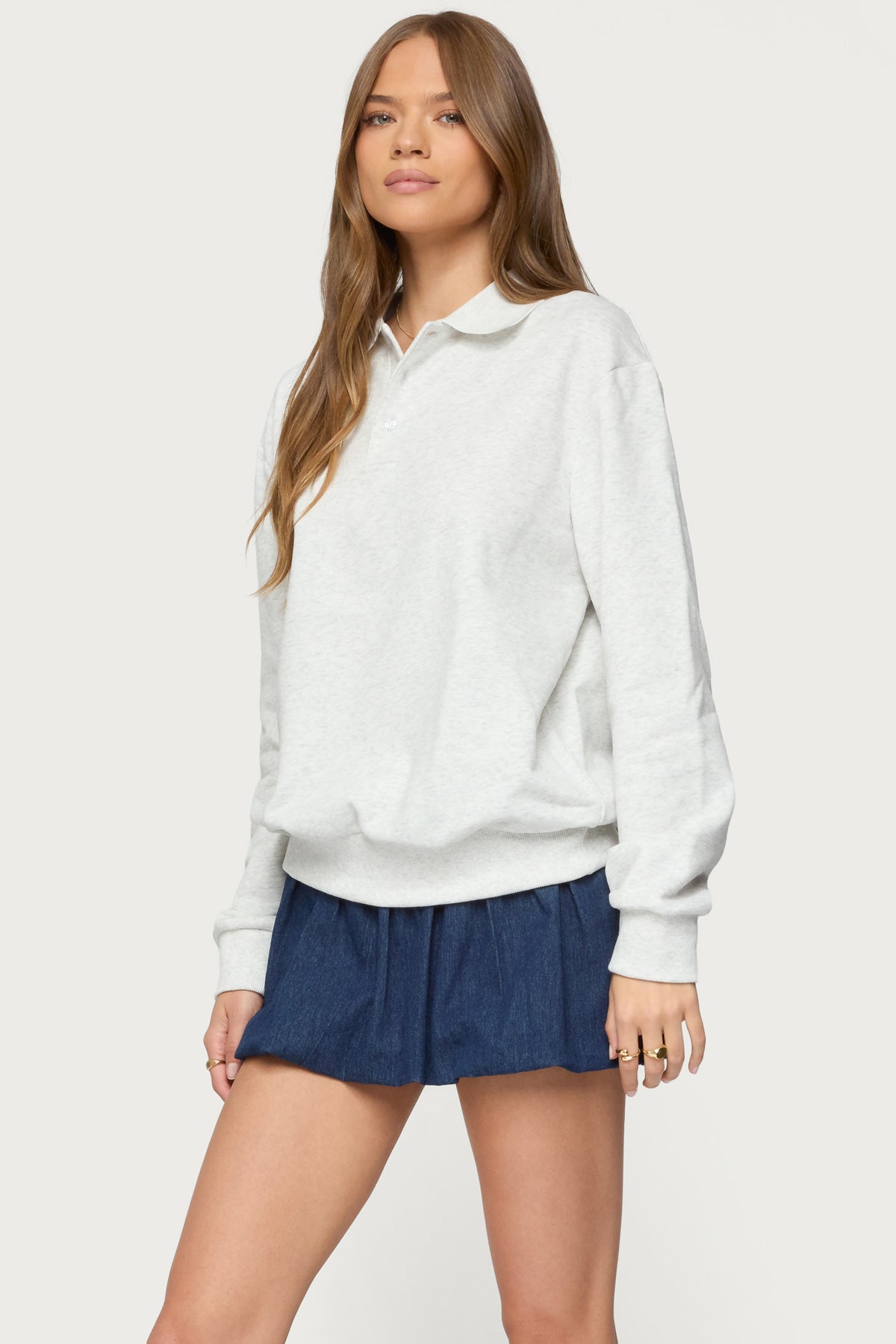 Scholar Oversized Polo Sweatshirt - Image 3