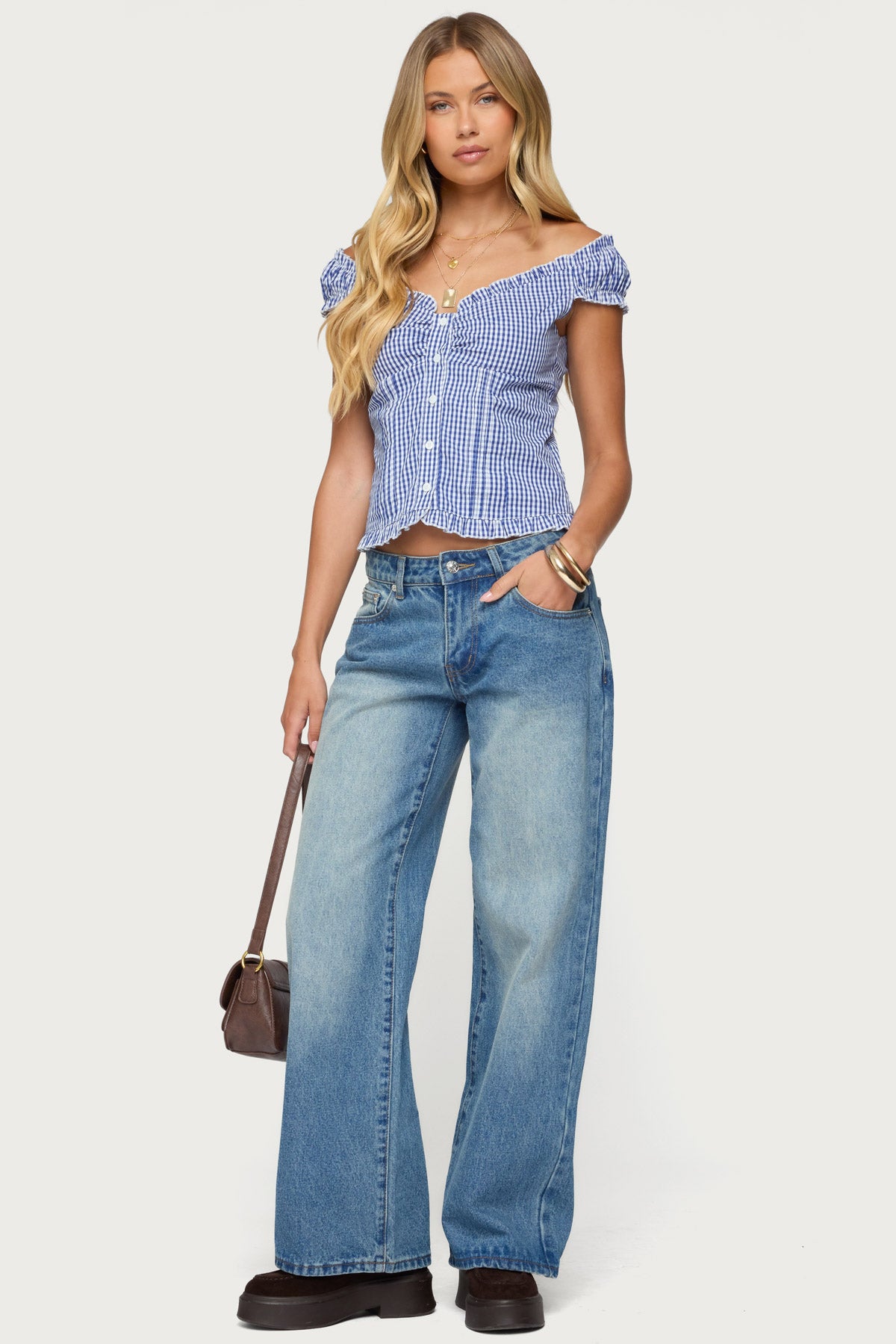 Dorothie Gingham Button Up Top - Image 2