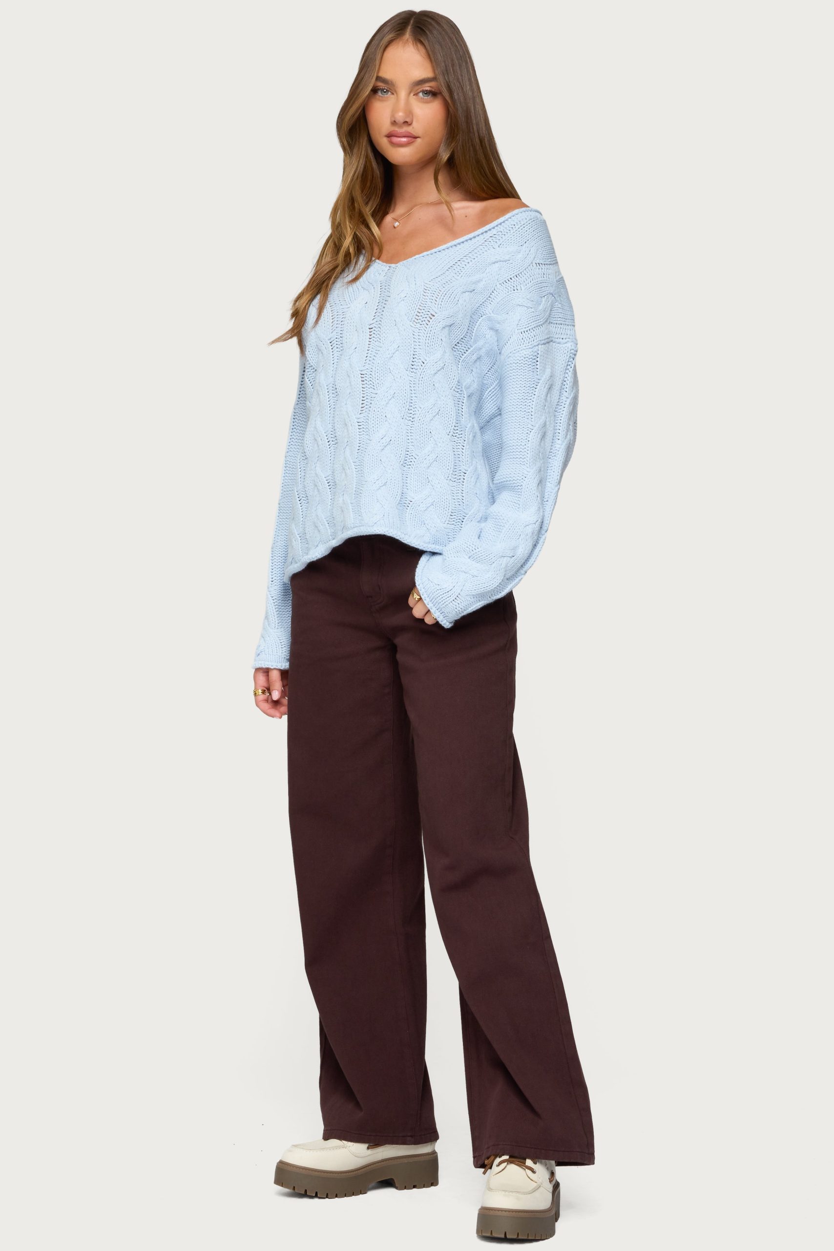 Inga Oversized Cable Knit Sweater - Image 4