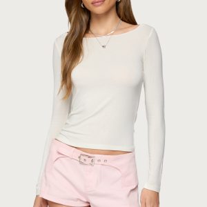 Semi Sheer Long Sleeve Top