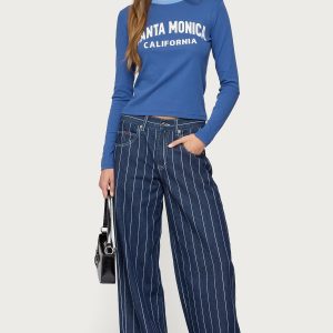 Kyler Pinstripe Low Rise Jeans