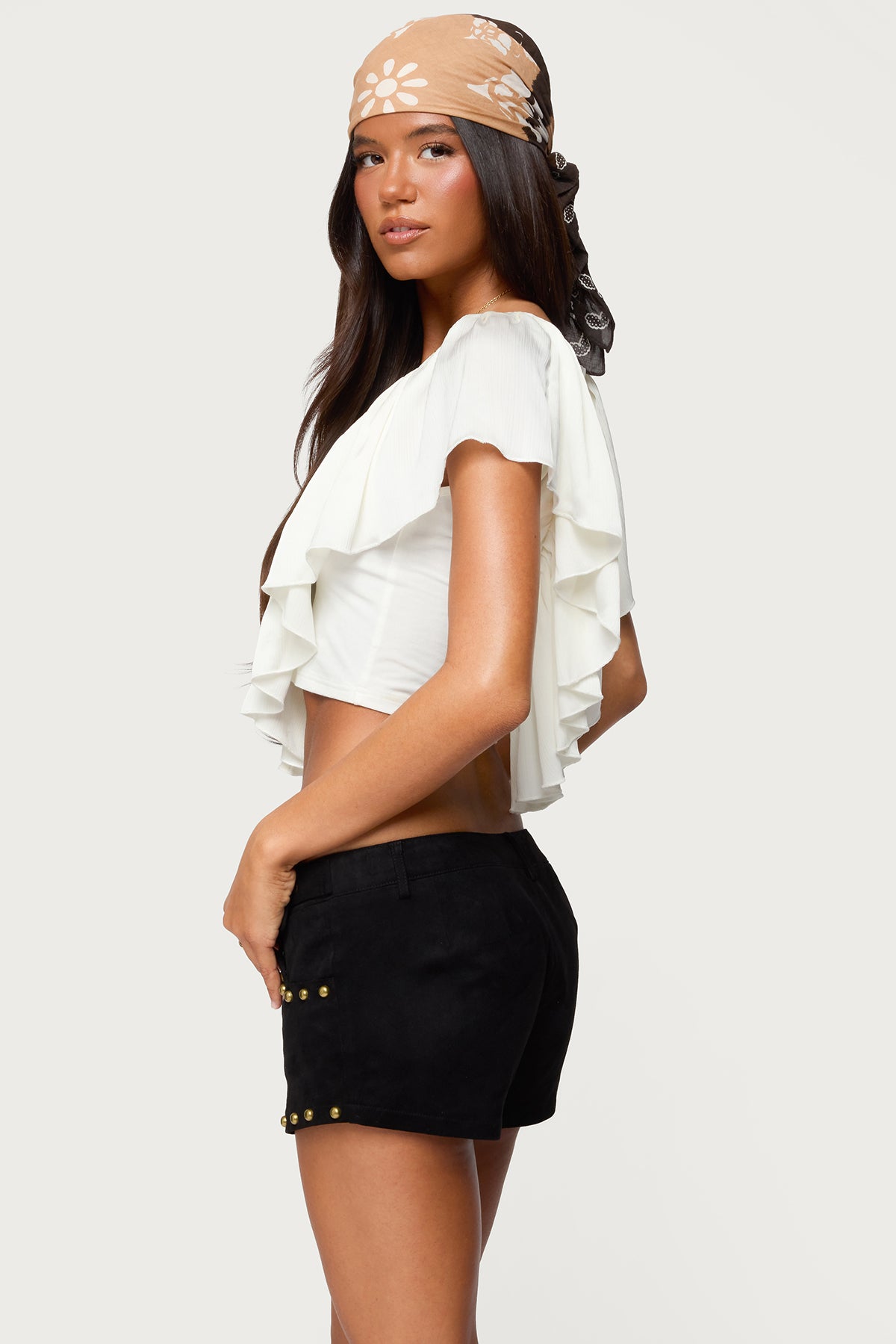 Deena Ruffled V Neck Top - Image 3