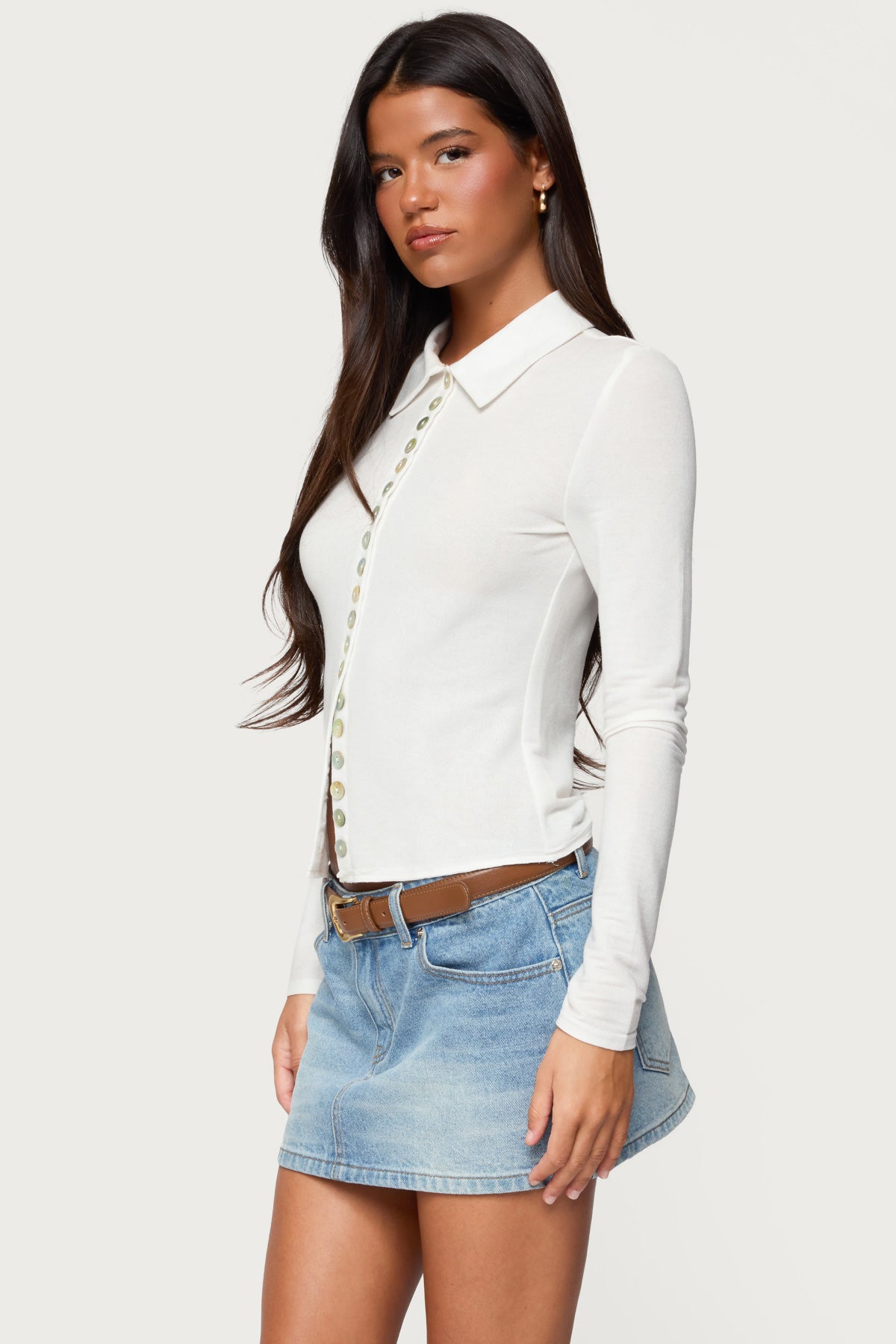 Pennie Iridescent Button Up Shirt - Image 3