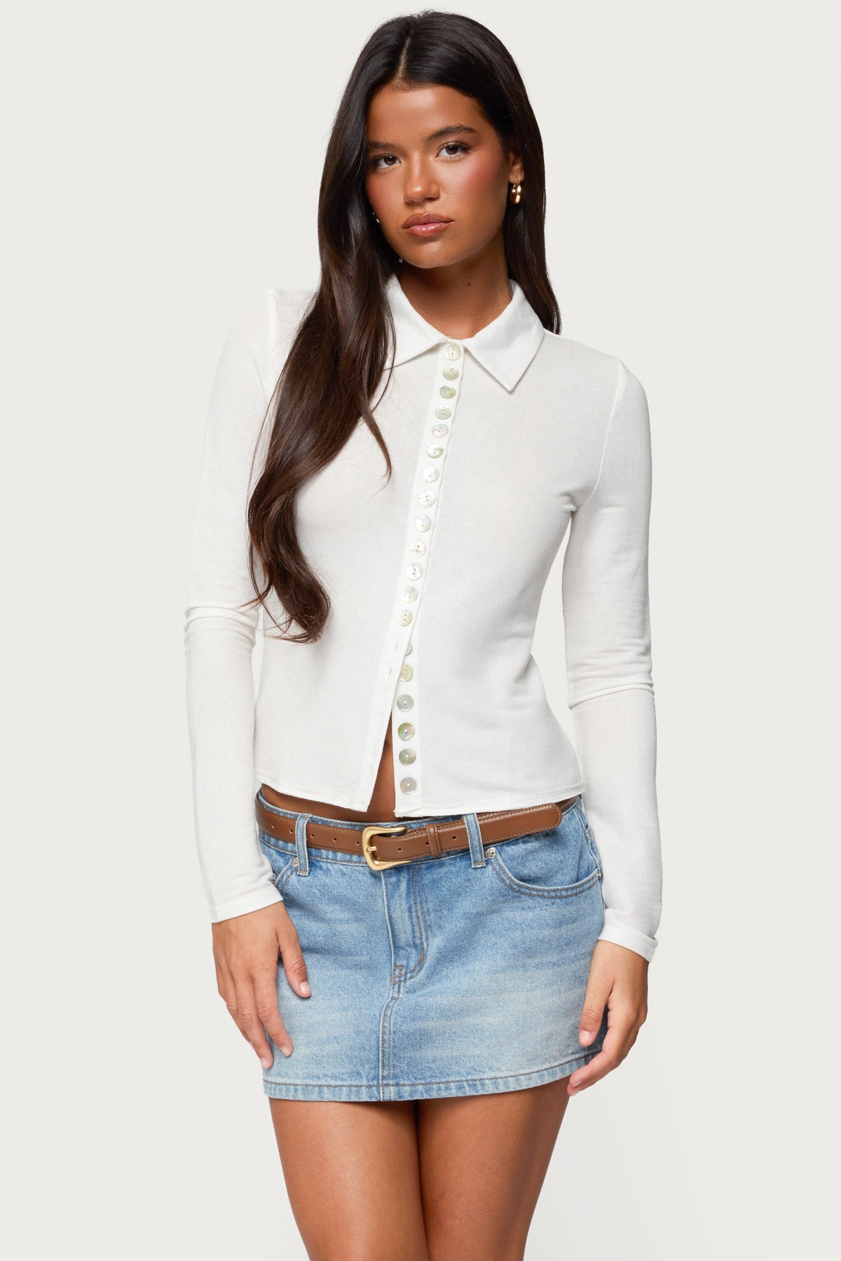 Pennie Iridescent Button Up Shirt