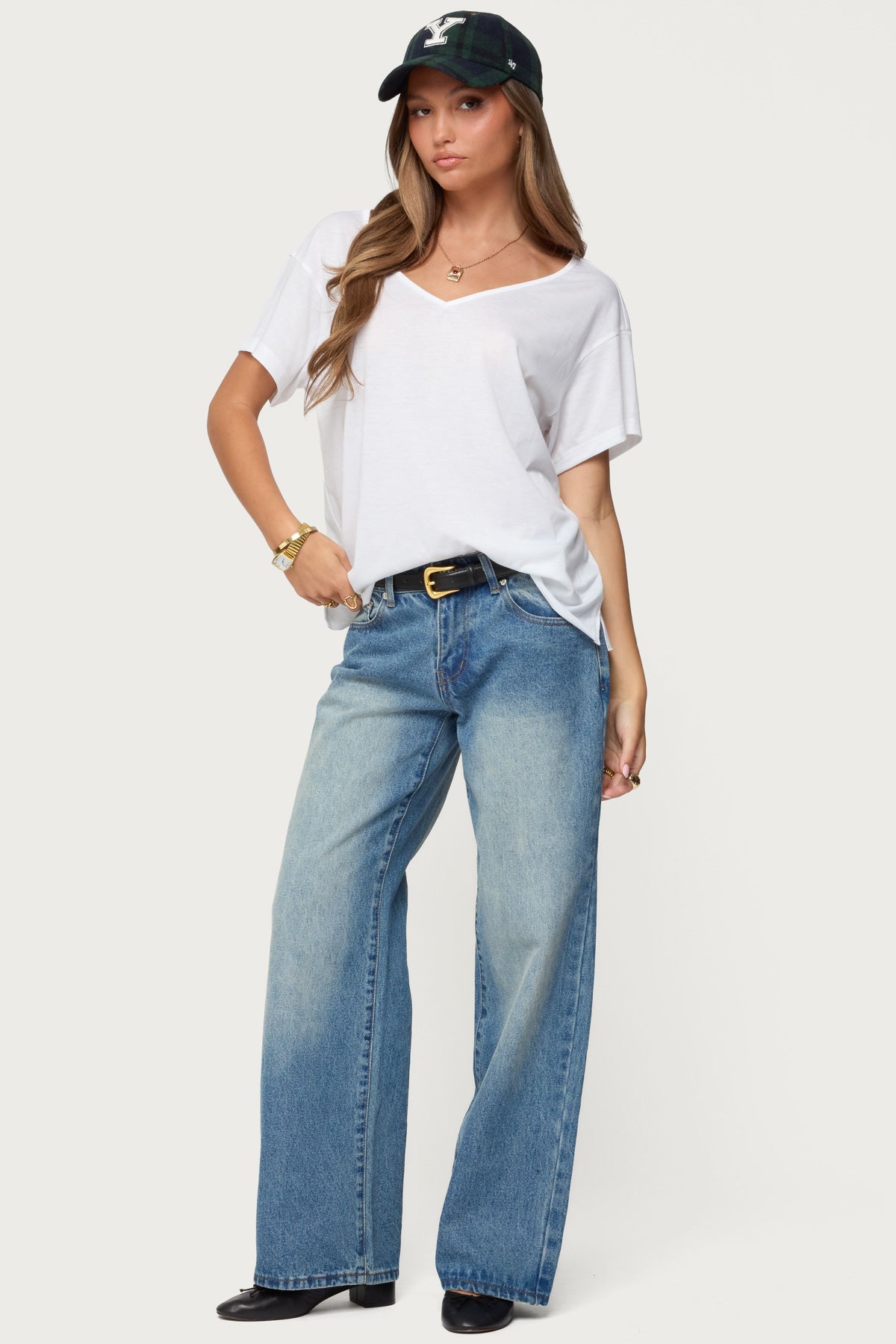 Sonora Oversized V Neck T Shirt - Image 4