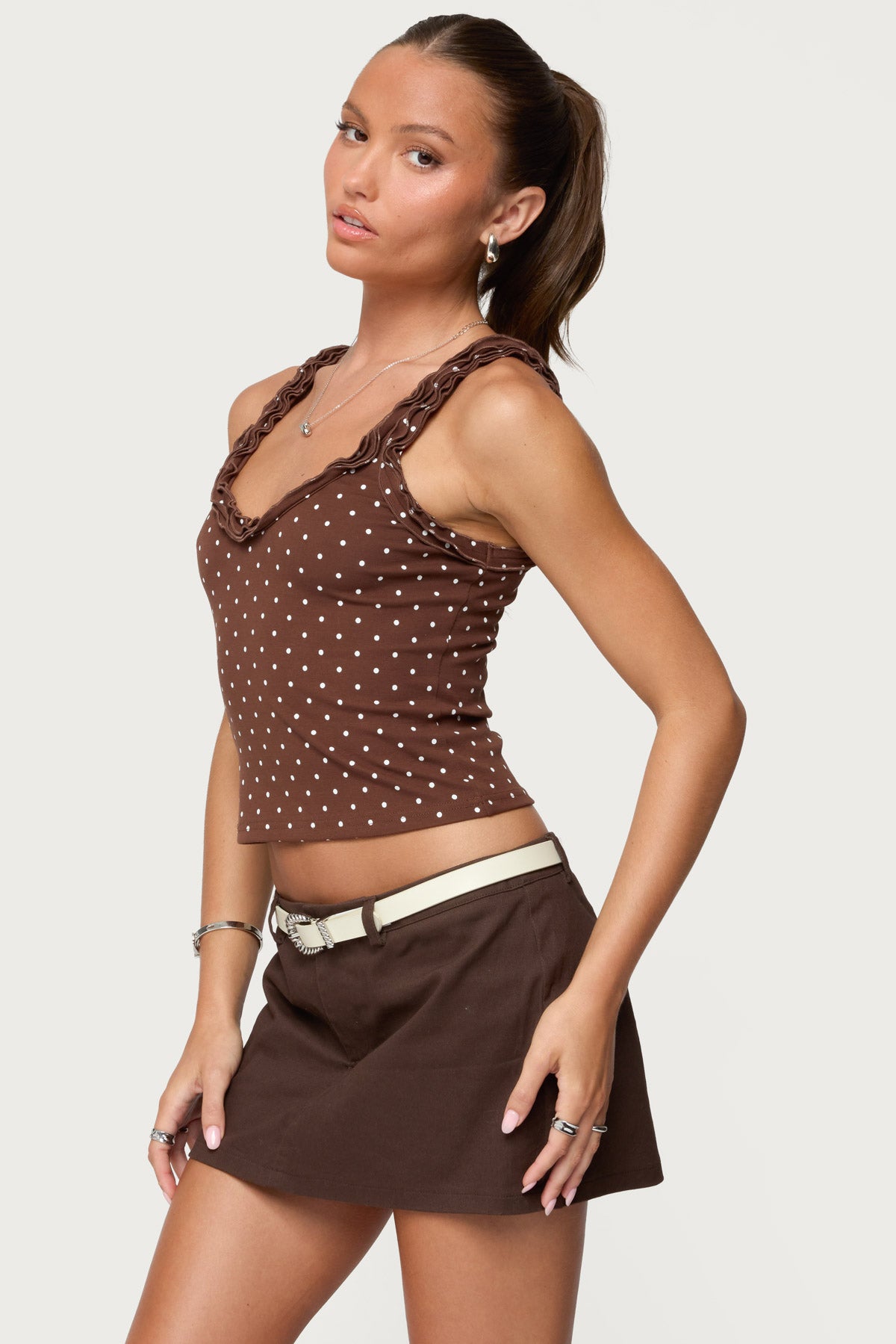 Pippin Ruffle Polka Dot Tank Top - Image 3