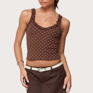 Pippin Ruffle Polka Dot Tank Top