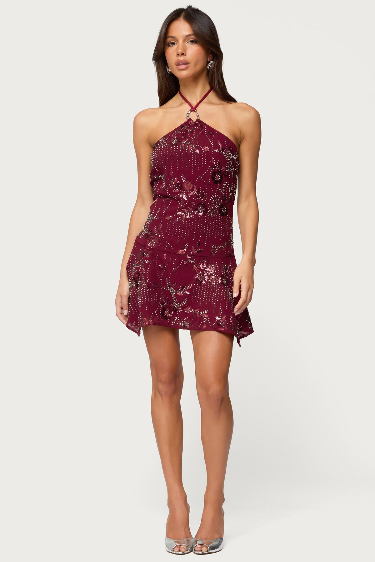 Adria Bead & Sequin Mini Dress - Image 5