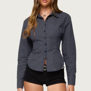 Lisbet Checkered Button Up Shirt