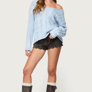 Zarina Studded Faux Suede Shorts