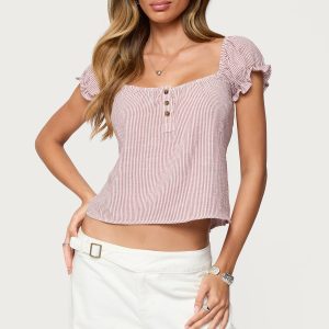 Rhory Pinstripe Babydoll Top