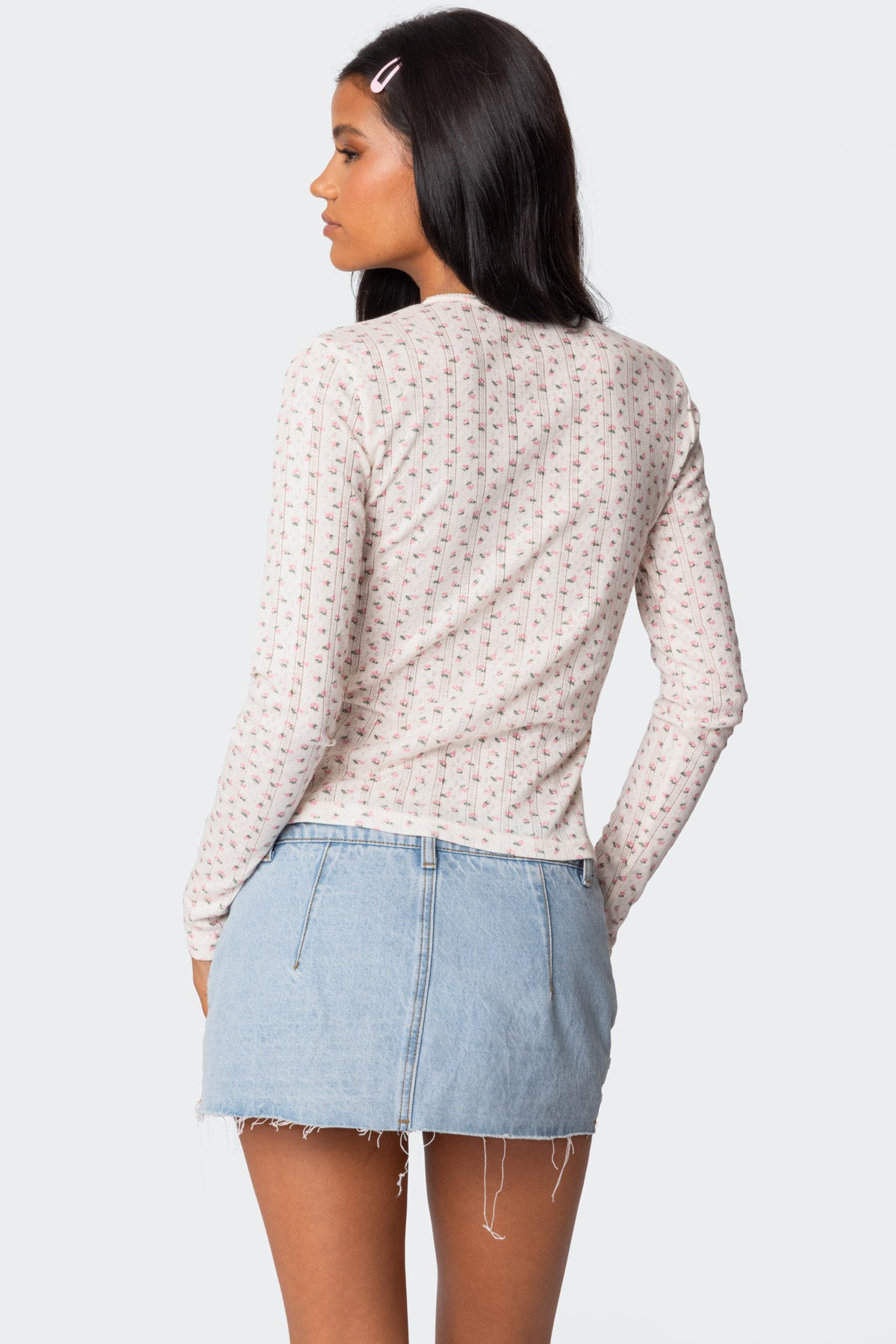 Emery Printed Pointelle Top - Image 5