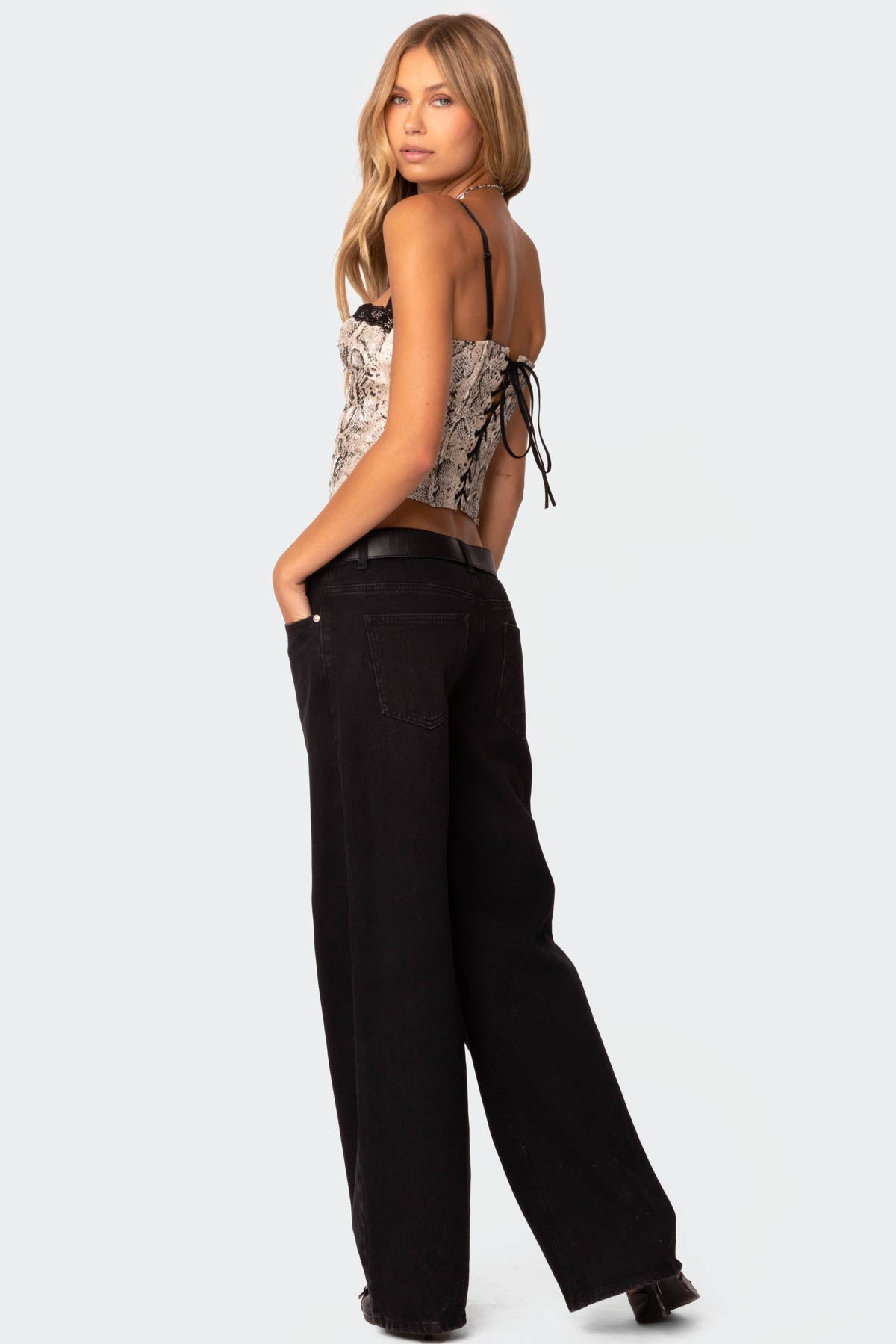 Snakeskin Denim Corset - Image 5