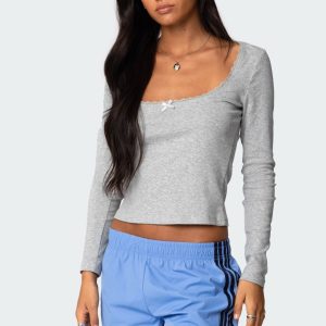 Mora Lace Trim Ribbed T Shirt