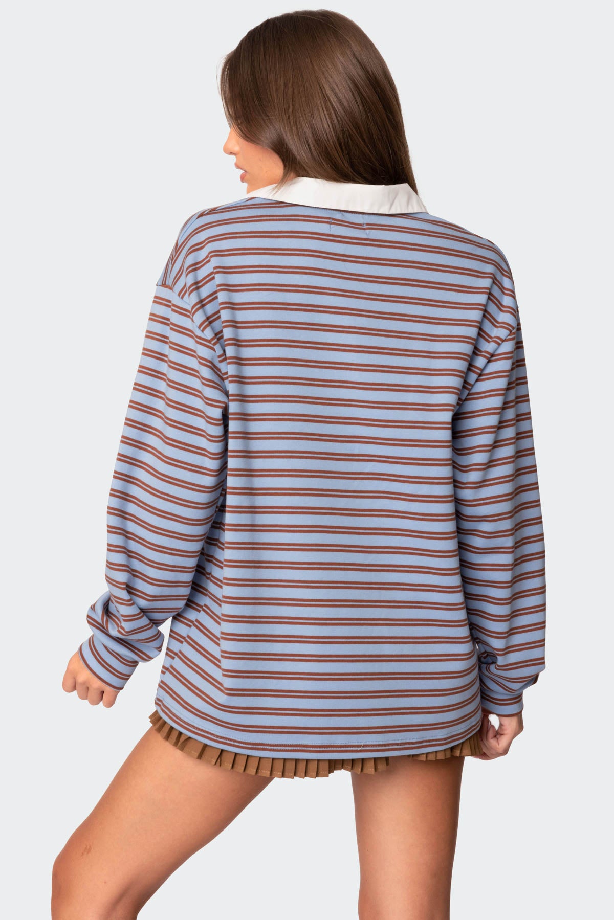 Stripey Oversized Collared Shirt - Image 5
