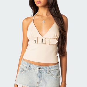 Birdie Buckle Belted Top