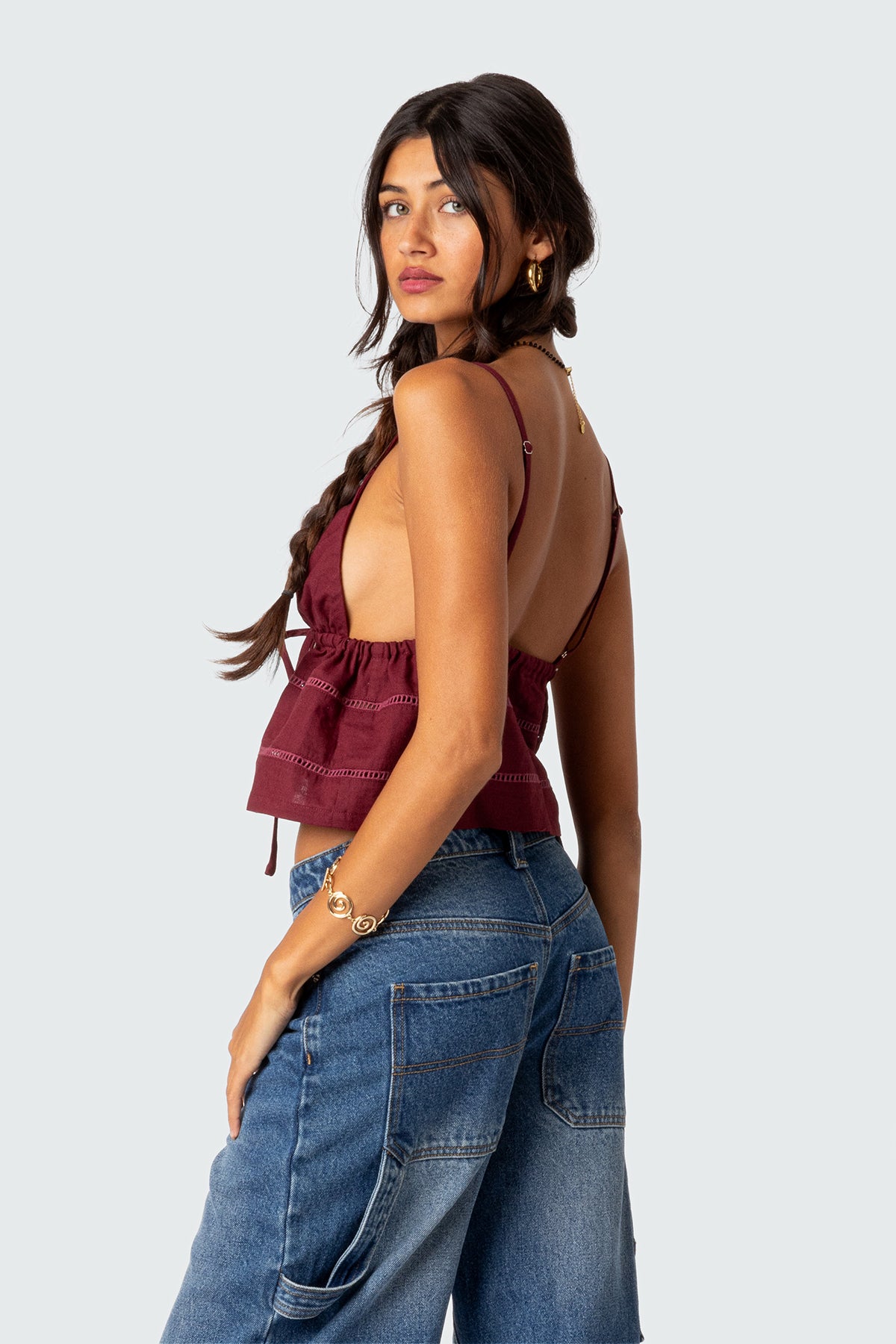 Candy Cotton Tie Front Tank Top - Image 4