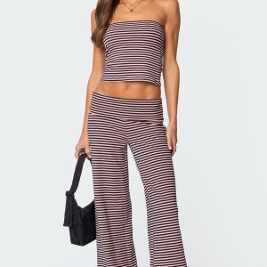 Lilah Striped Fold Over Pants