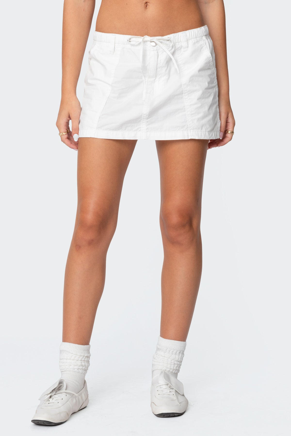 Crinkle Cargo Mini Skirt - Image 2