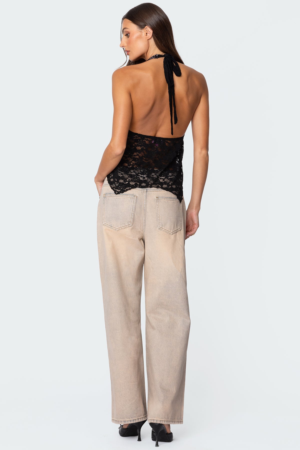 Esme Sheer Lace Halter Top - Image 2