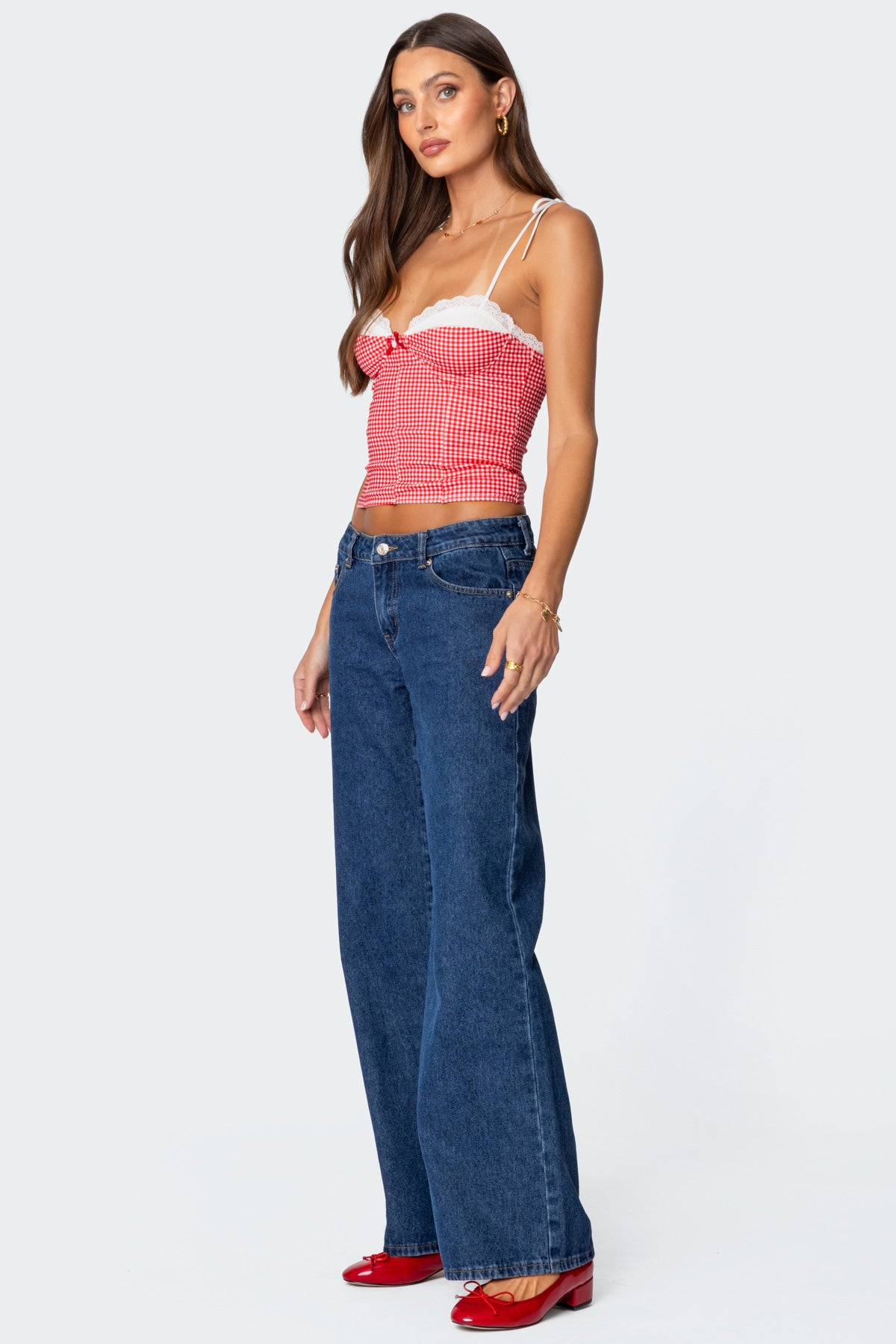 Peekaboo Lacey Gingham Corset - Image 3