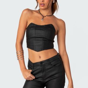 Luna Faux Leather Stretch Corset